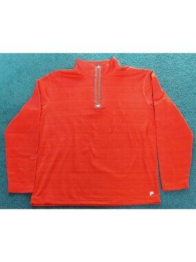 Fila Sport Red Long Sleeve 1/4 Zip Pullover Shirt Live In Motion